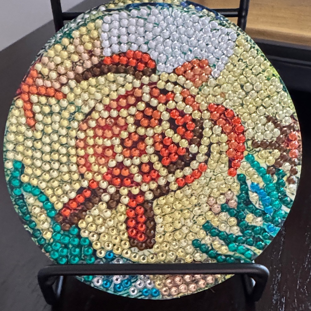 🌊 Handcrafted Coastal Diamond Art Coasters – Ocean Theme | Set of 4 Gift Ready - Picture 2 of 6